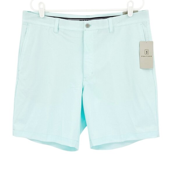 PGA Tour Men Active Gripper Waistband UPF 50 Stretch Light Blue Shorts Sz 36 NWT - Picture 1 of 11